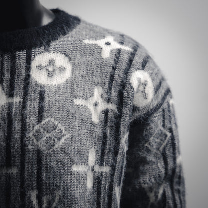 L 24Fw Jacquard-Woll-Pullover-Sweater 