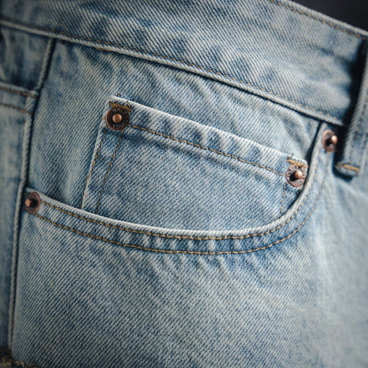 B 2025ss washed patchwork jeans