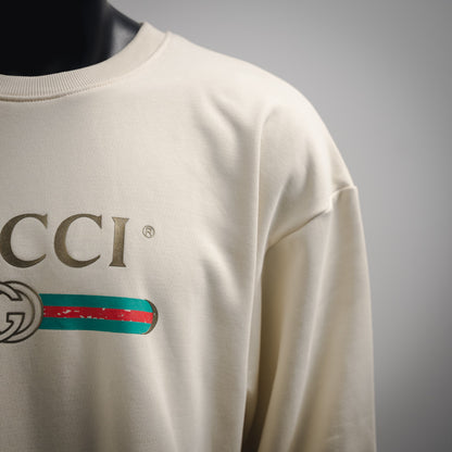 
G Bedrucktes Rundhals-Pullover-Sweatshirt