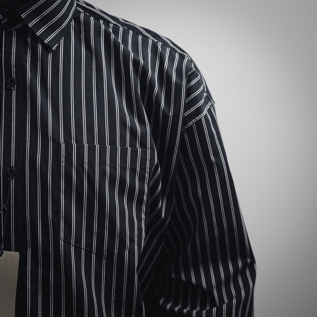 B  25ss printed striped shirt
