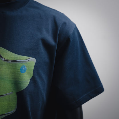 Le 2025ss fluoreszierendes T-Shirt mit Schlangenmuster 