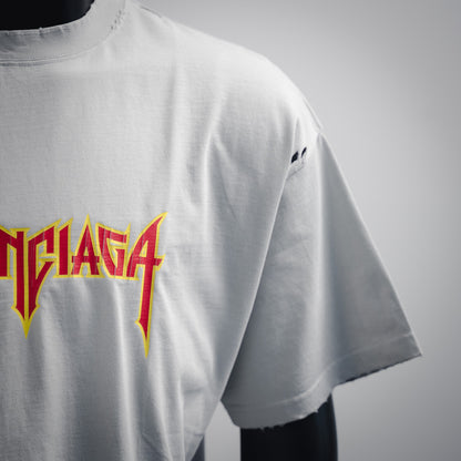 B  Rock band series hole T-shirt