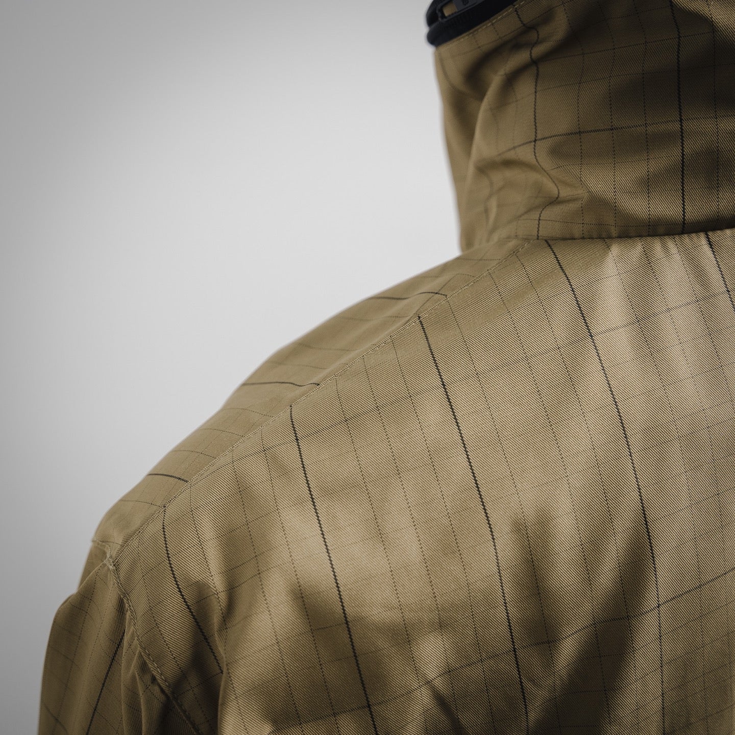 
B Bestickter Stehkragen-Halb-Reißverschluss-Plaid-Jacke