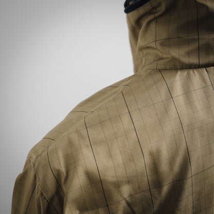 
B Bestickter Stehkragen-Halb-Reißverschluss-Plaid-Jacke