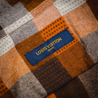 1V 24FW Orange Checkerboard Flannel Shirt