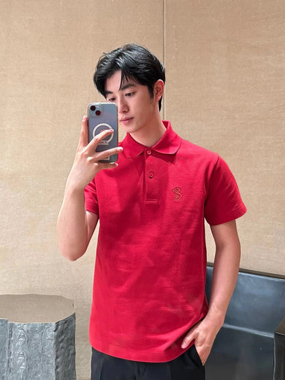Bu  25SS Snake Letter B Short Sleeve Polo Shirt