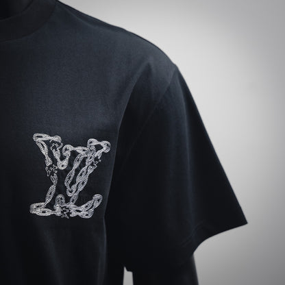 1V  Classic Chain Embroidered T-shirt