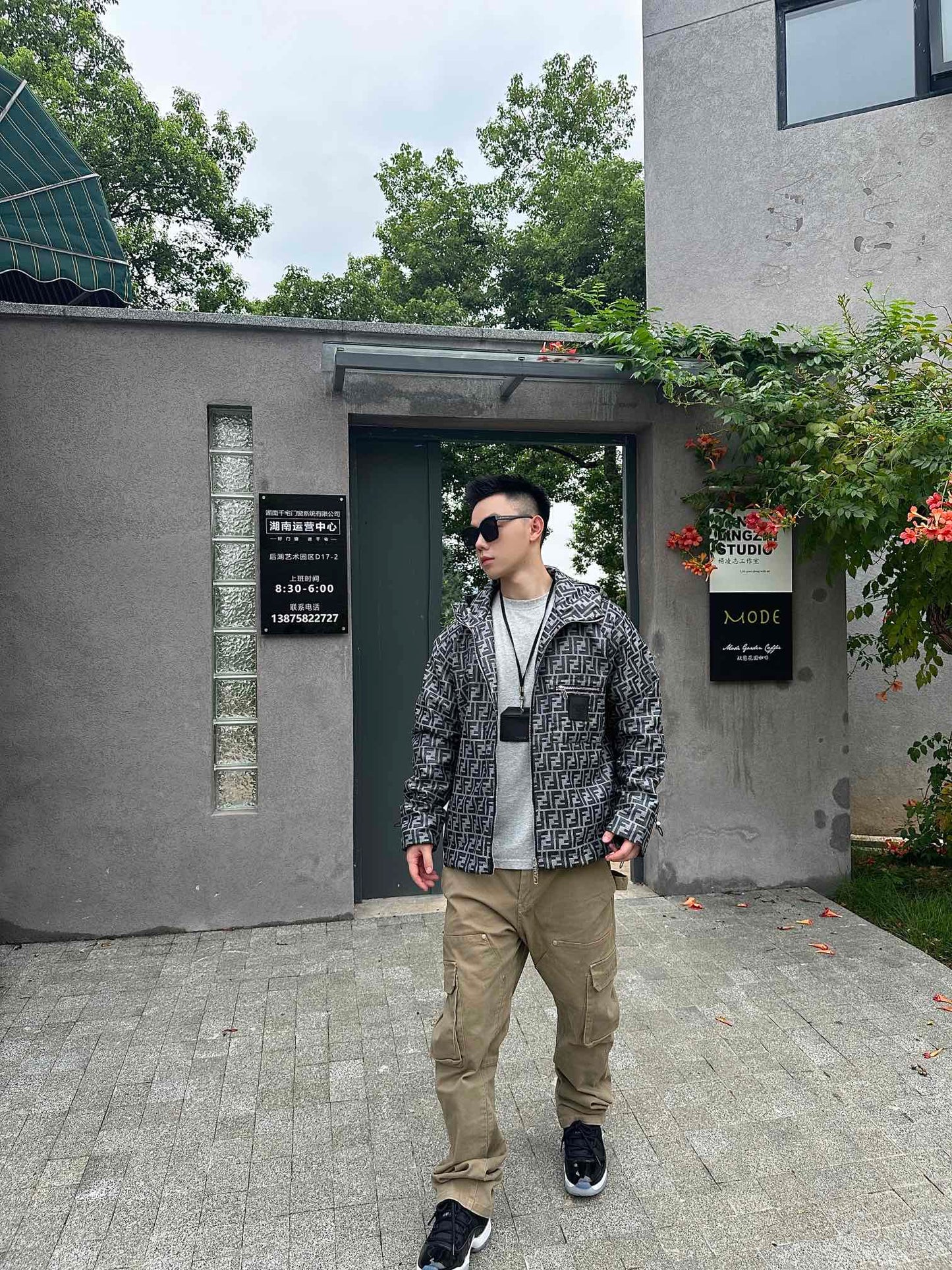 Fe  FF full print windbreaker zipper jacket