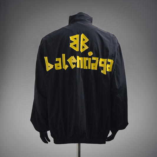 B  Yellow tape stand collar jacket