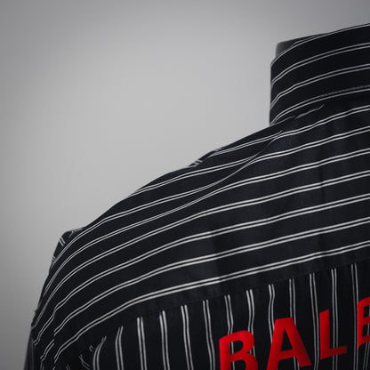 B  25ss printed striped shirt