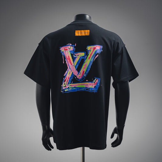 1V 2025ss painted logo printed T-shirt