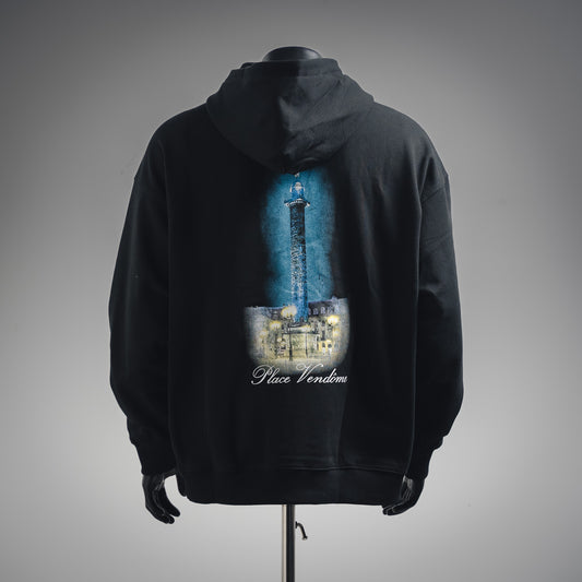 B  Joint lighthouse print hooded sweatshirt