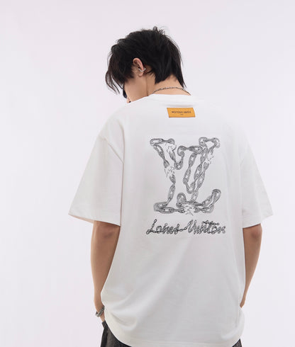 1V  Classic Chain Embroidered T-shirt