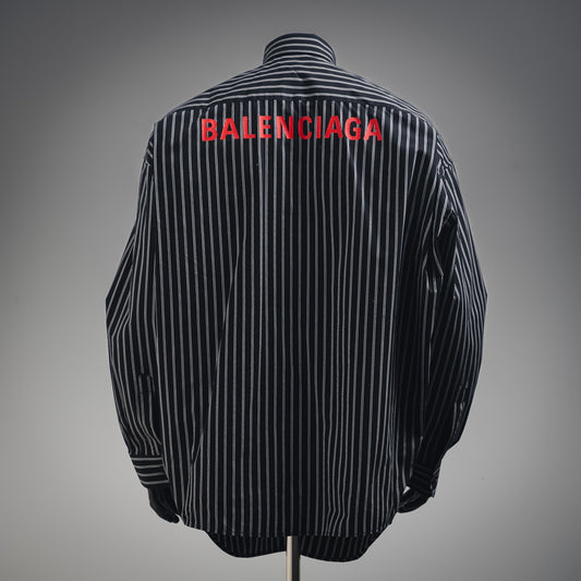 B  25ss printed striped shirt