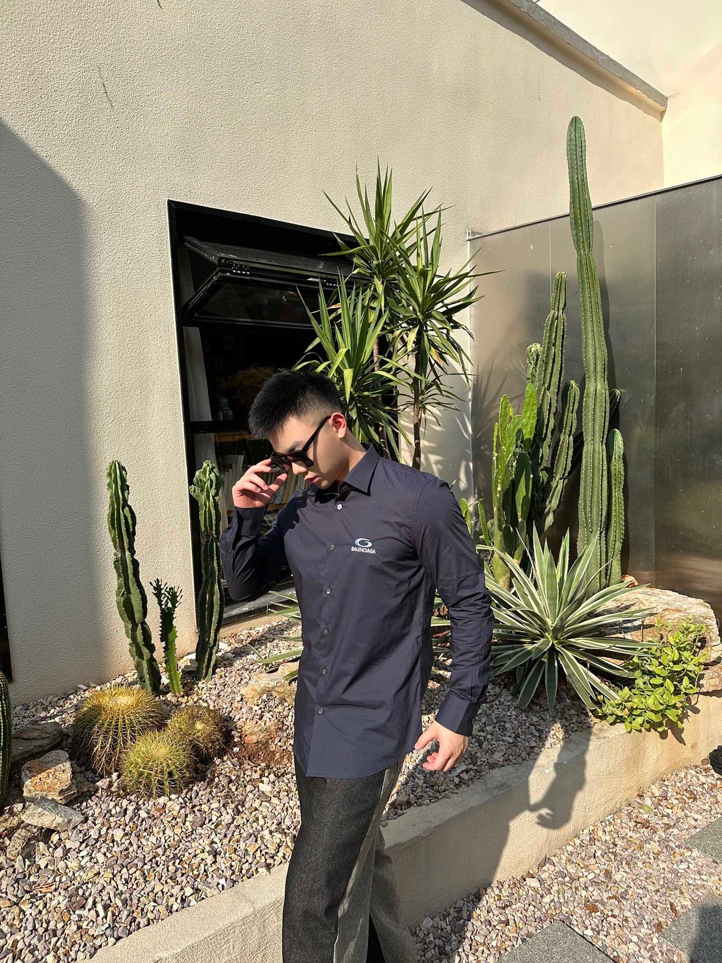 B  embroidered logo shirt
