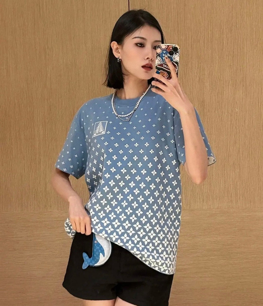 1V 25ss ski series gradient knitted short sleeves