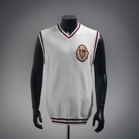 1V 2025ss Embroidered Badge Knitted Vest