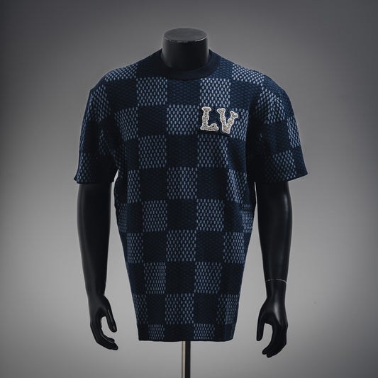 1V 2025ss new Pharrell chessboard T-shirt