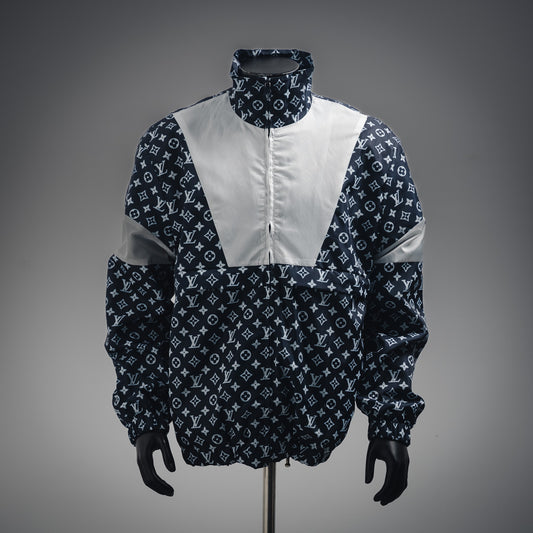 1V  all-over logo contrast trench jacket set