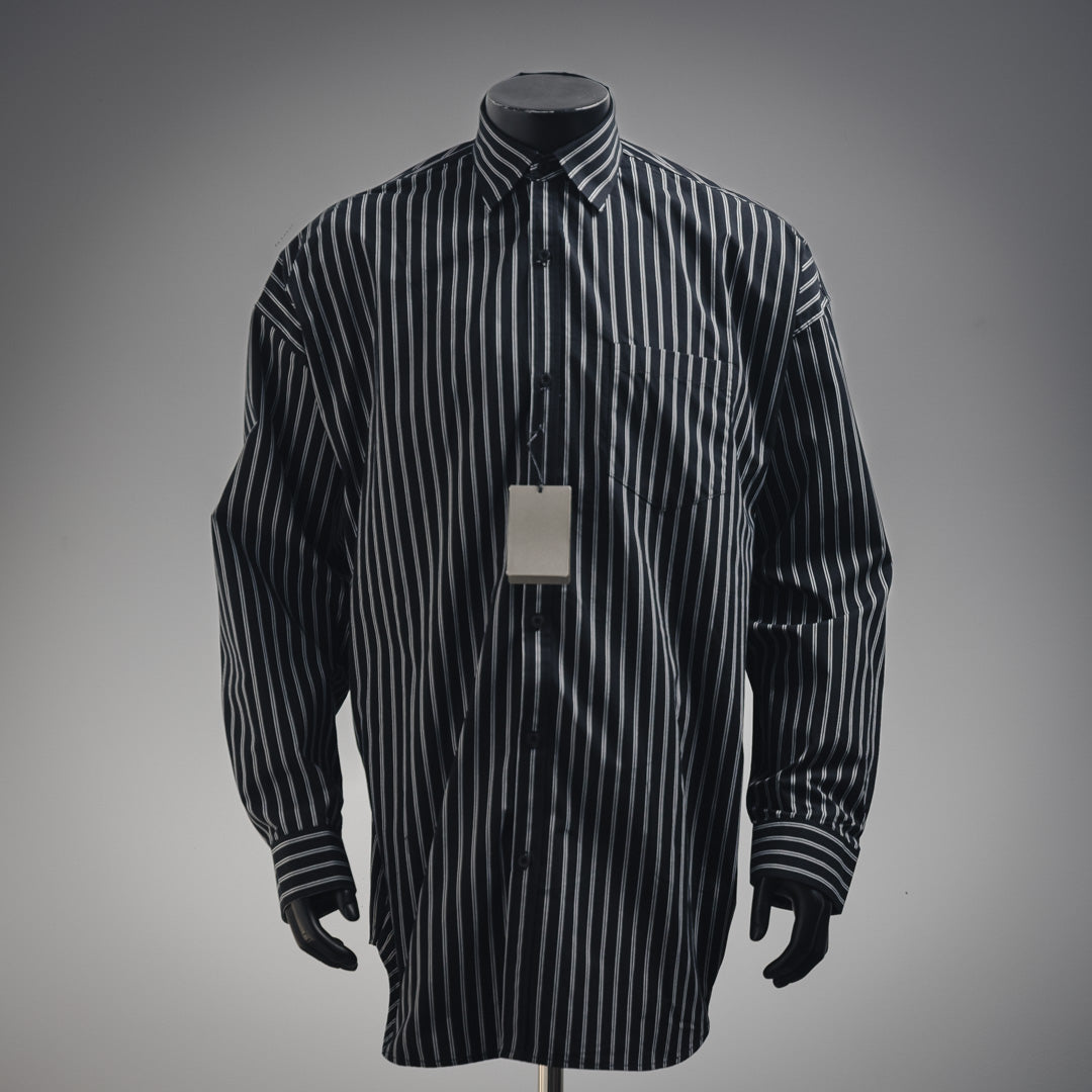 B  25ss printed striped shirt