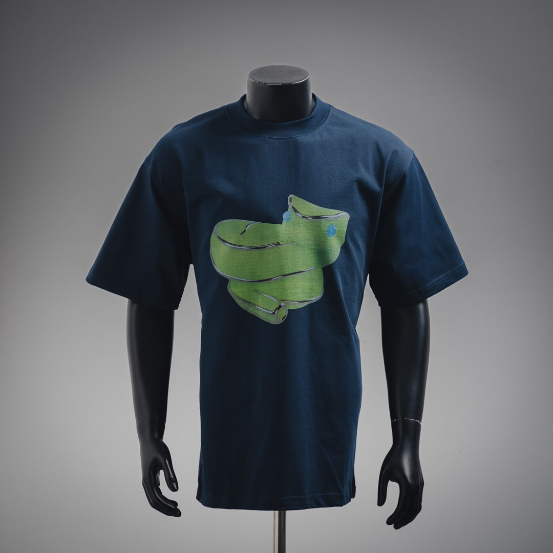 Le 2025ss fluoreszierendes T-Shirt mit Schlangenmuster 