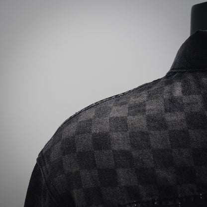 1V 24FW Gradient Checkerboard Denim Jacket  set