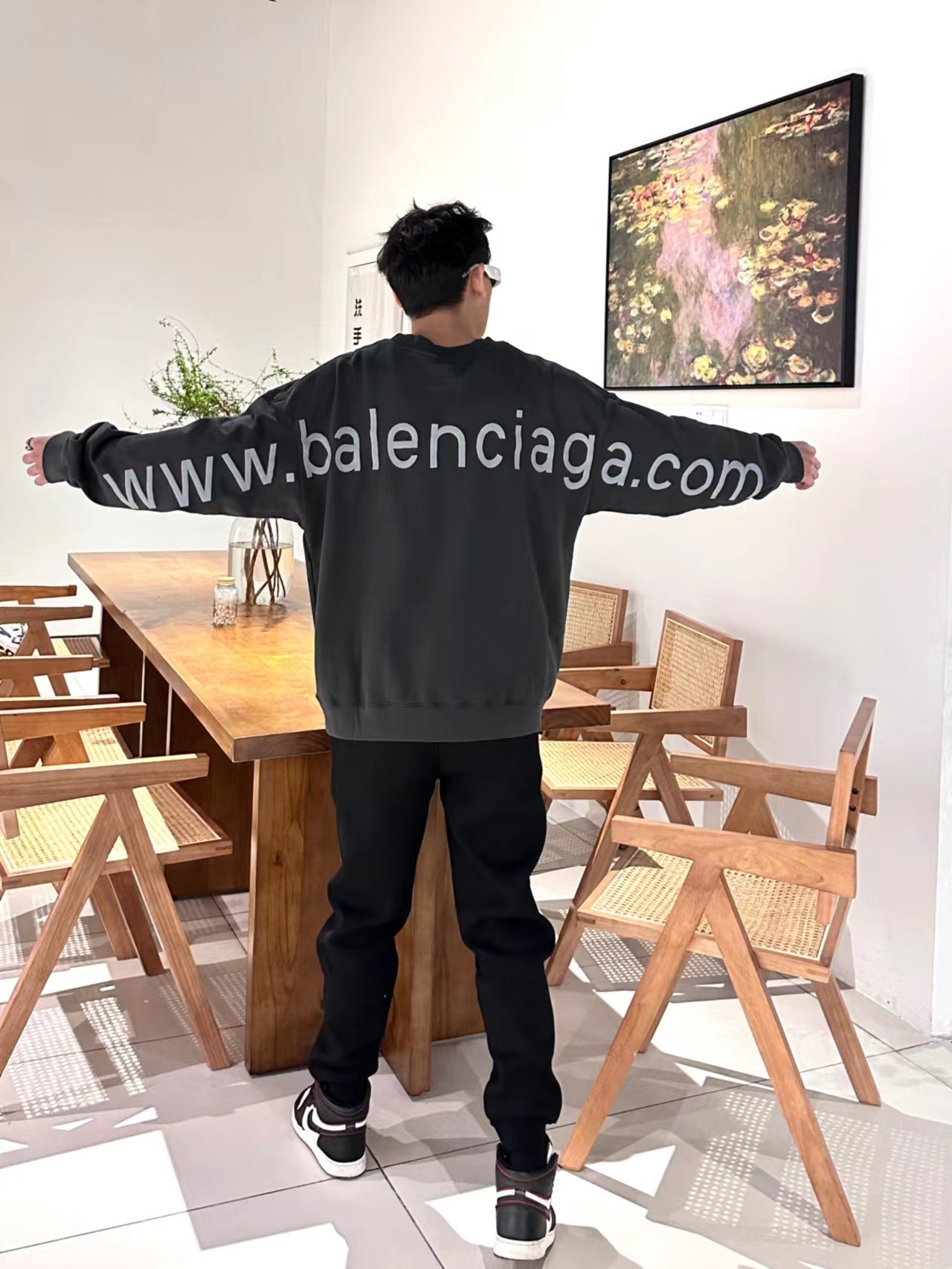 B  Website embroidered sweatshirt