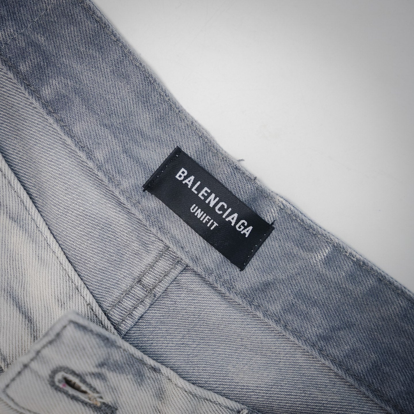 B  2025ss white wasteland waxed heavy-duty jeans