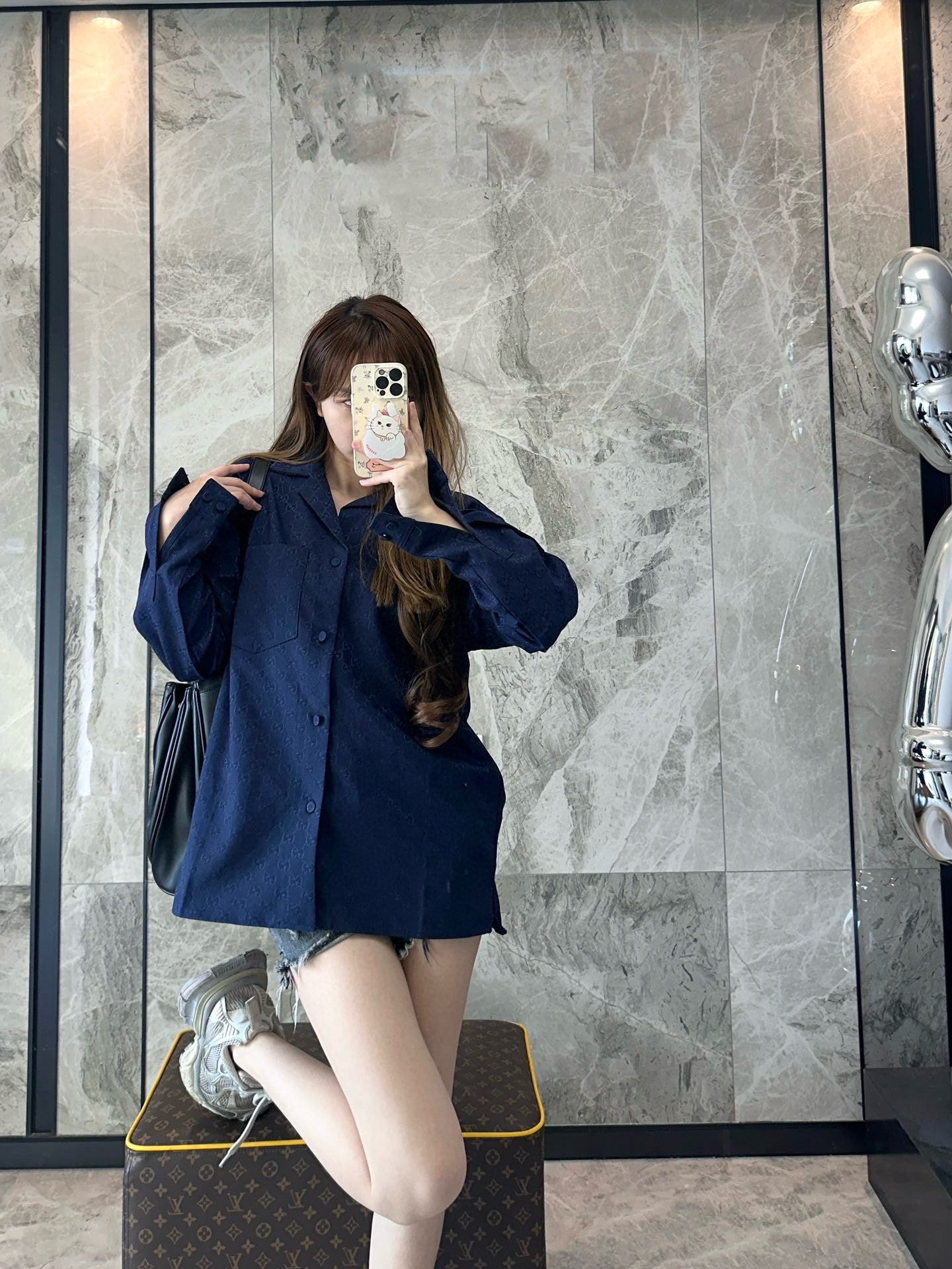 G  25ss Hidden Jacquard Lapel Cardigan Jacket
