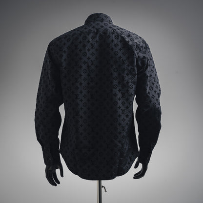 1V Flocked LOGO long-sleeved shirt