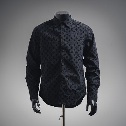 1V Flocked LOGO long-sleeved shirt