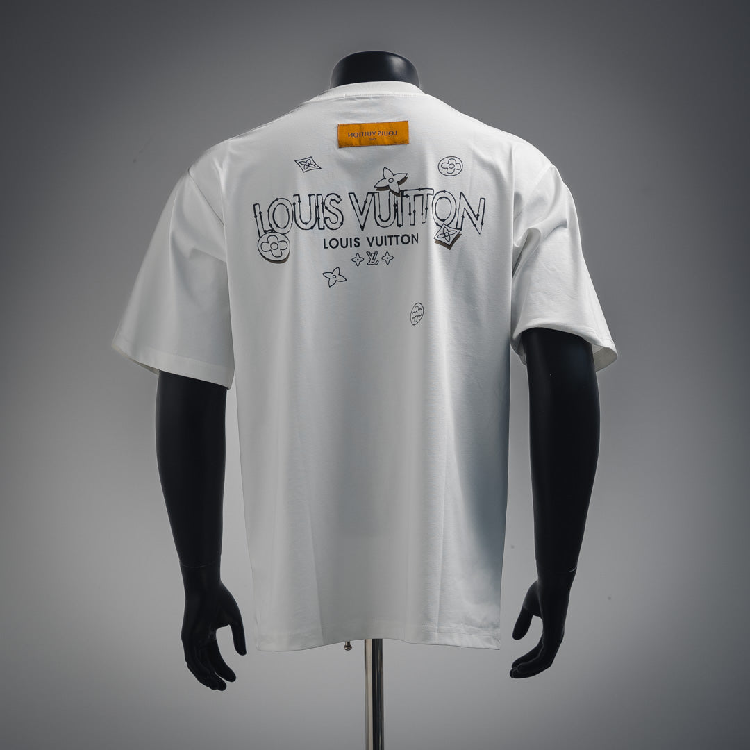 1V  25ss front and back four-leaf clover logo printed T-shirt