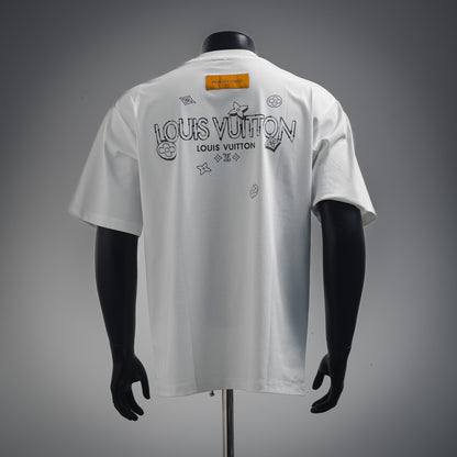 1V  25ss front and back four-leaf clover logo printed T-shirt