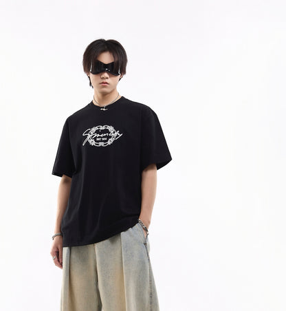Gy Classic Slogan Embroidered T-Shirt