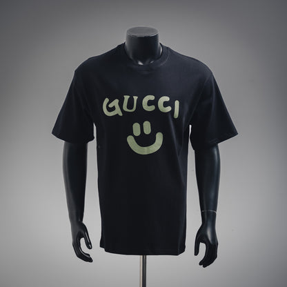 G Smiley Gesicht bedrucktes T-Shirt 