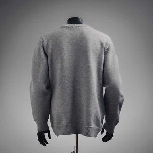 1V 24ss flocked logo crew neck sweater
