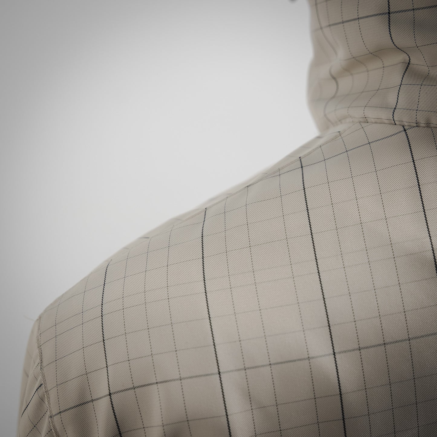 
B Bestickter Stehkragen-Halb-Reißverschluss-Plaid-Jacke