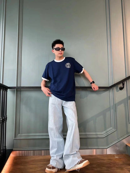 G  1921 embroidered logo contrasting short sleeves