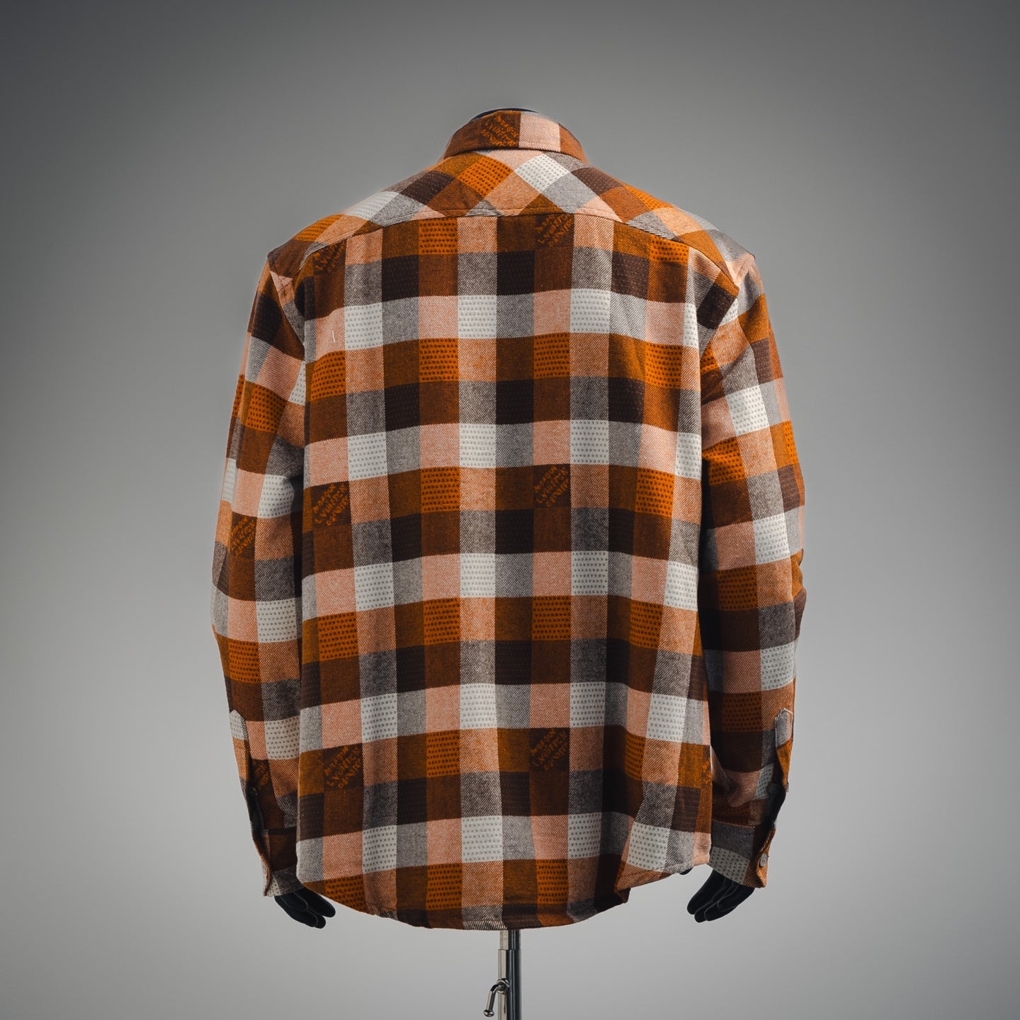 1V 24FW Orange Checkerboard Flannel Shirt