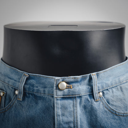 1V  pearl button denim shorts