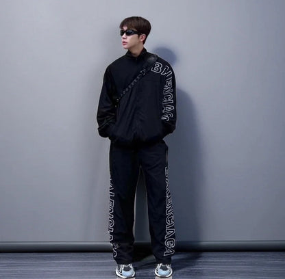 B  Embroidered logo sports suit jacket