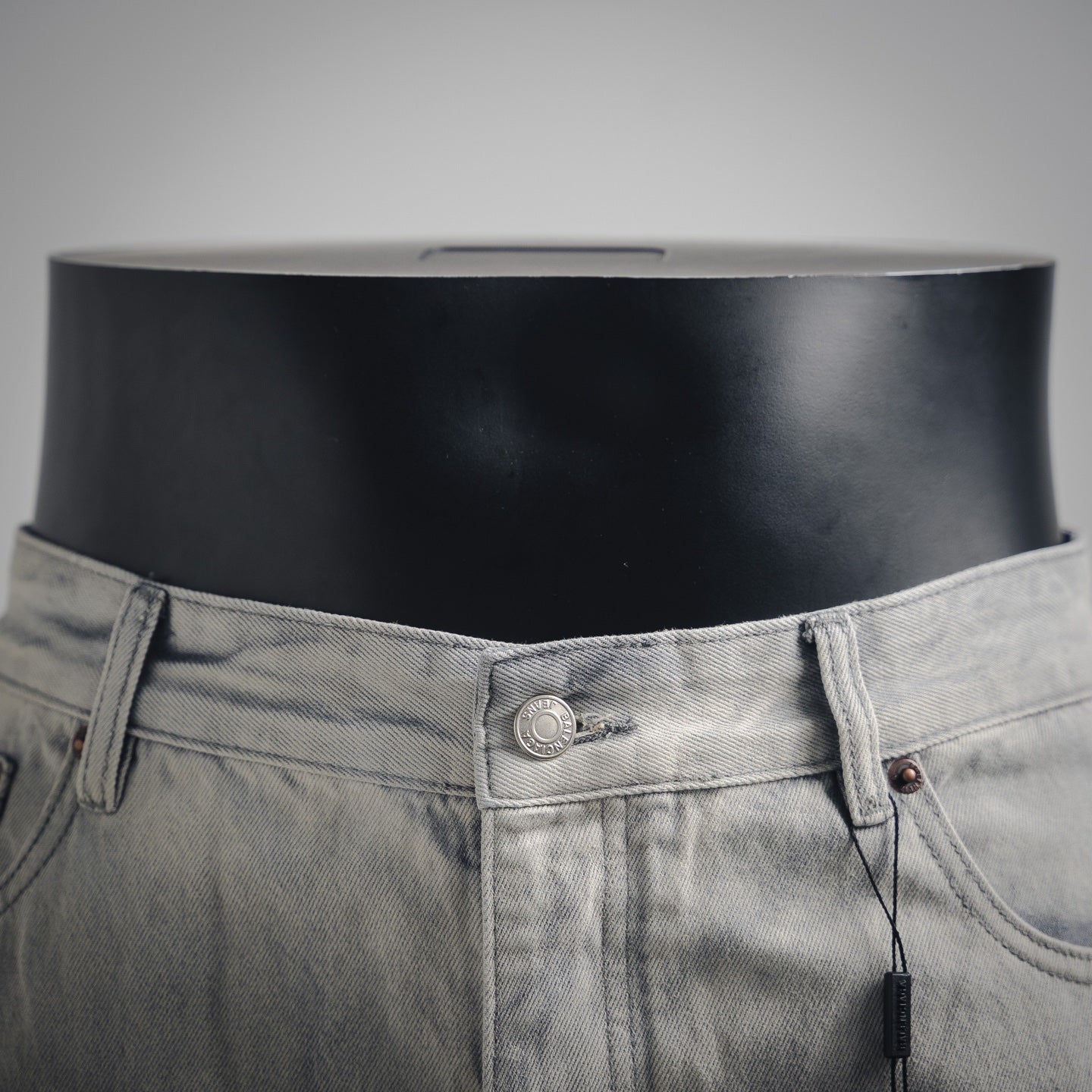 B  2025ss white wasteland waxed heavy-duty jeans
