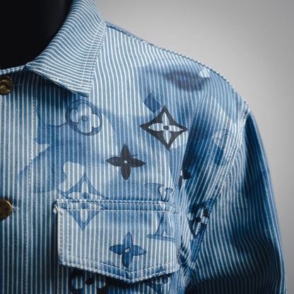 1V Ink pattern denim jacket