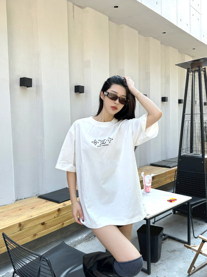 1V  25ss front and back four-leaf clover logo printed T-shirt