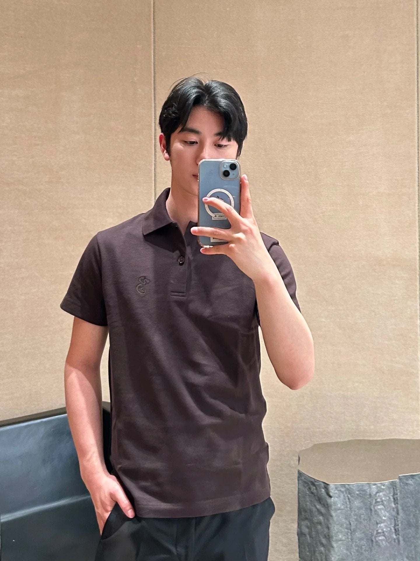 Bu  25SS Snake Letter B Short Sleeve Polo Shirt