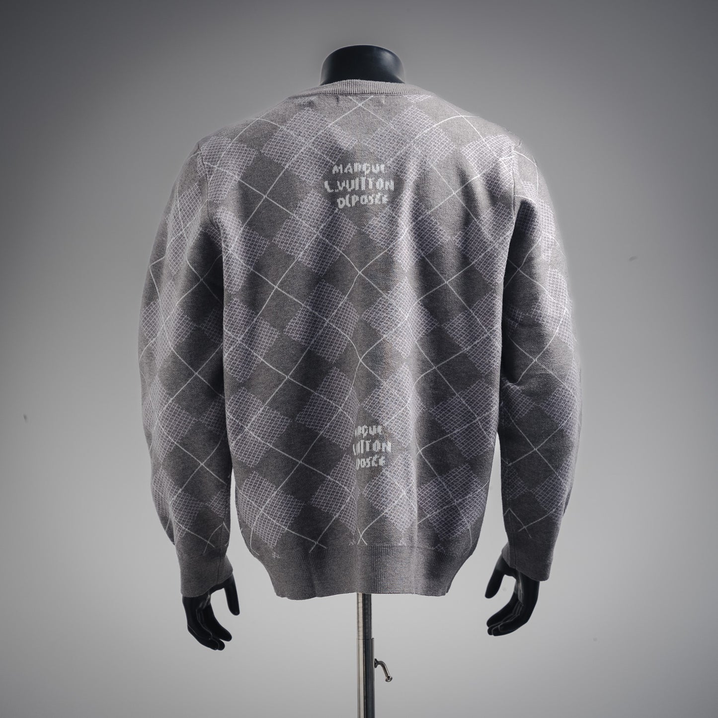 1V 2024FW Diamond Check Cashmere Sweater