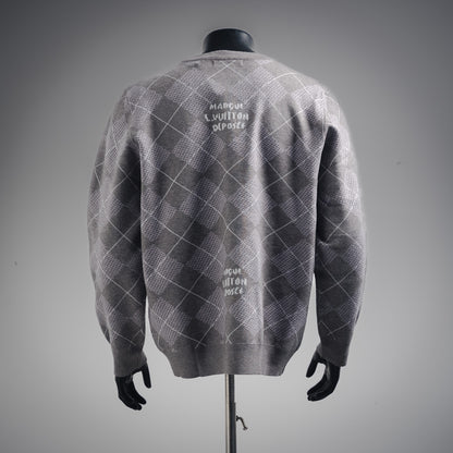 1V 2024FW Diamond Check Cashmere Sweater