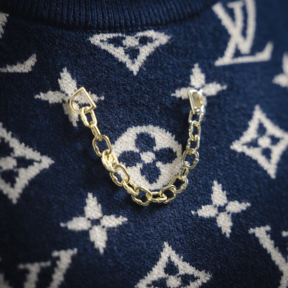 1V 24ss Chain Print Crew Neck Sweater
