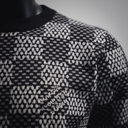 1V 24FW chessboard flower sweater