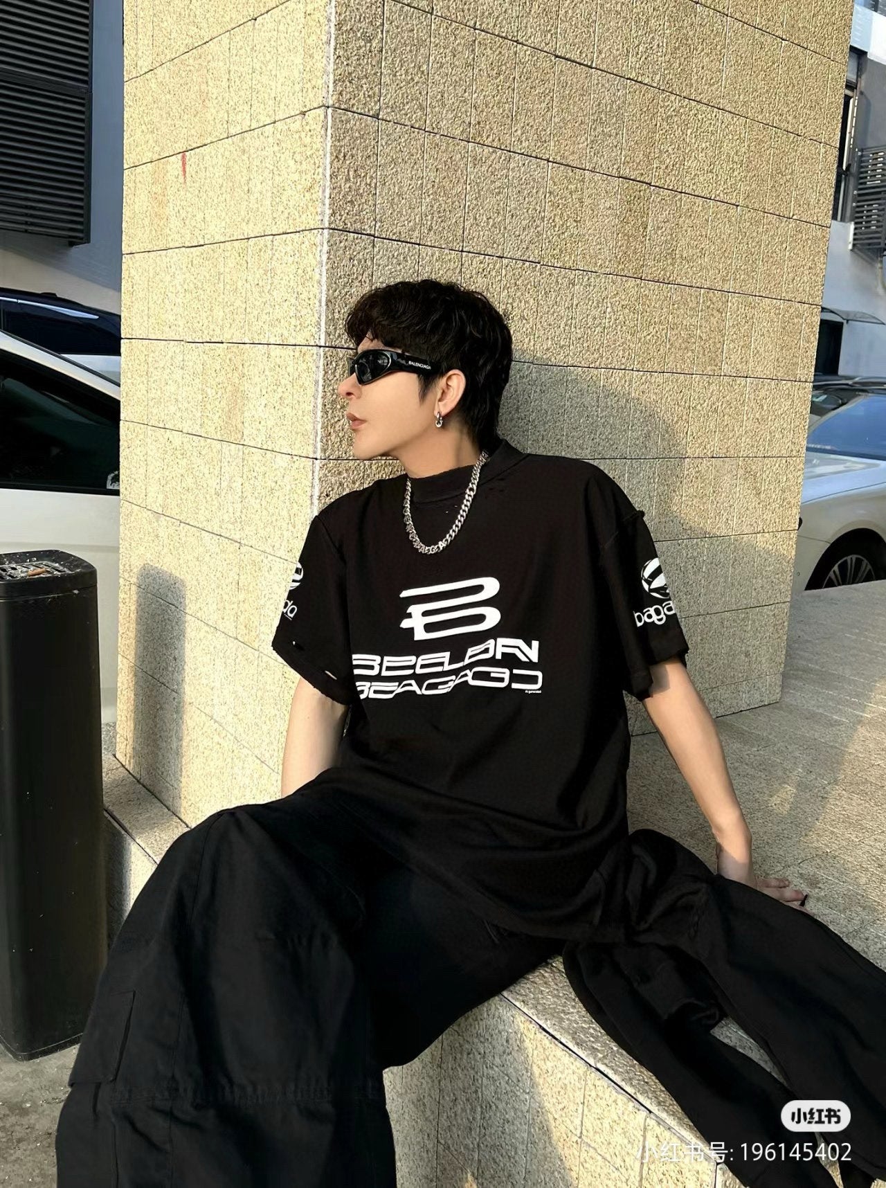 B  24SS logo printed T-shirt